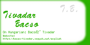 tivadar bacso business card